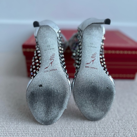 Rene Caovilla Galaxia Silver/Crystal Heels in Size EU 34 - Picture 7 of 10